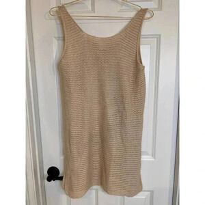 Pink Lily soft ivory sleavless‎ crewneck sweater dress or top size large